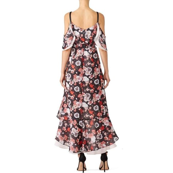 Unitedwood Arabella Black Floral Chiffon Maxi - Picture 3 of 5